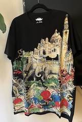 Heads or Tails Men’s Rhinestones Beaded / Black T-shirt Elephants Size 2XL