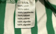 Lacoste Men’s V Neck Green White Stripe Alligator Logo T Shirt Size Medium/6