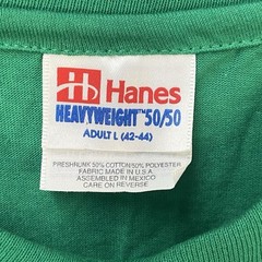 VINTAGE 90S NOS HANES HEAVYWEIGHT 50/50 BLANK GREEN T SHIRT XL SINGLE STITCH USA