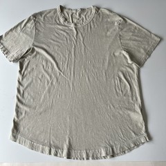 Buck Mason Shirt Men’s XL Gray Slub Curved Hem Tee Crew USA Made