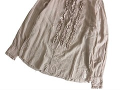 KAPITAL Linen Ruffle Prague Shirt Unisex Summer Top Flat-Front