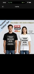 Custom T-Shirts: Print Your Photo/Logo Front & Back, Unisex Personalized Tee