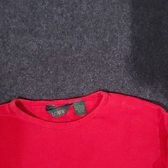 Vintage J Crew Oarsman Pique T Shirt Mens Large Red Long Sleeve Made In USA 90s