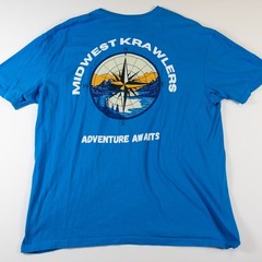 T Shirt Mens XL Off Road Jeep Club Midwest Krawlers (Lot of 2) Blue & Yellow