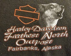 Rare Harley Davidson L/S XL FAIRBANKS ALASKA Wolf/Orca/Bear/Eagle/Salmon/Moose