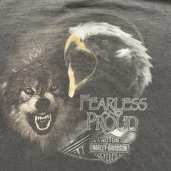 Vintage Harley Davidson Eagle & Wolf Fearless and Proud Logo XL Salt Lake City