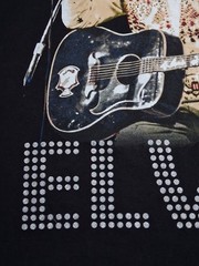 ​Official Graceland Elvis Presley Graphic Tee Black Rhinestone Bling Shirt…