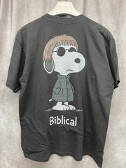 VTG 90s OASIS X SNOOPY PEANUTS BIBLICAL TEE DOUBLE SIDED AOP HANES XL BOOT