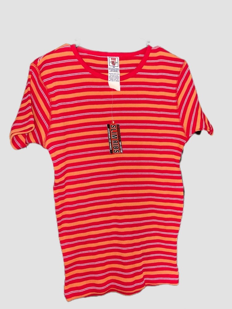 Vintage 90s Levi’s Slim Ribs Striped Deadstock T-Shirt