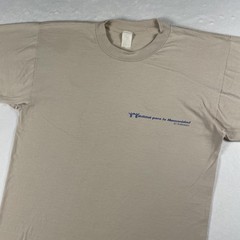 Vtg 80s Habitat For Humanity Tee L Beige El Salvador Floorplan Blueprint Art USA