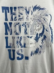 Lion Graphic White T-Shirt, XL – “THEY NOT LIKE US”, everyday casual streetwear.