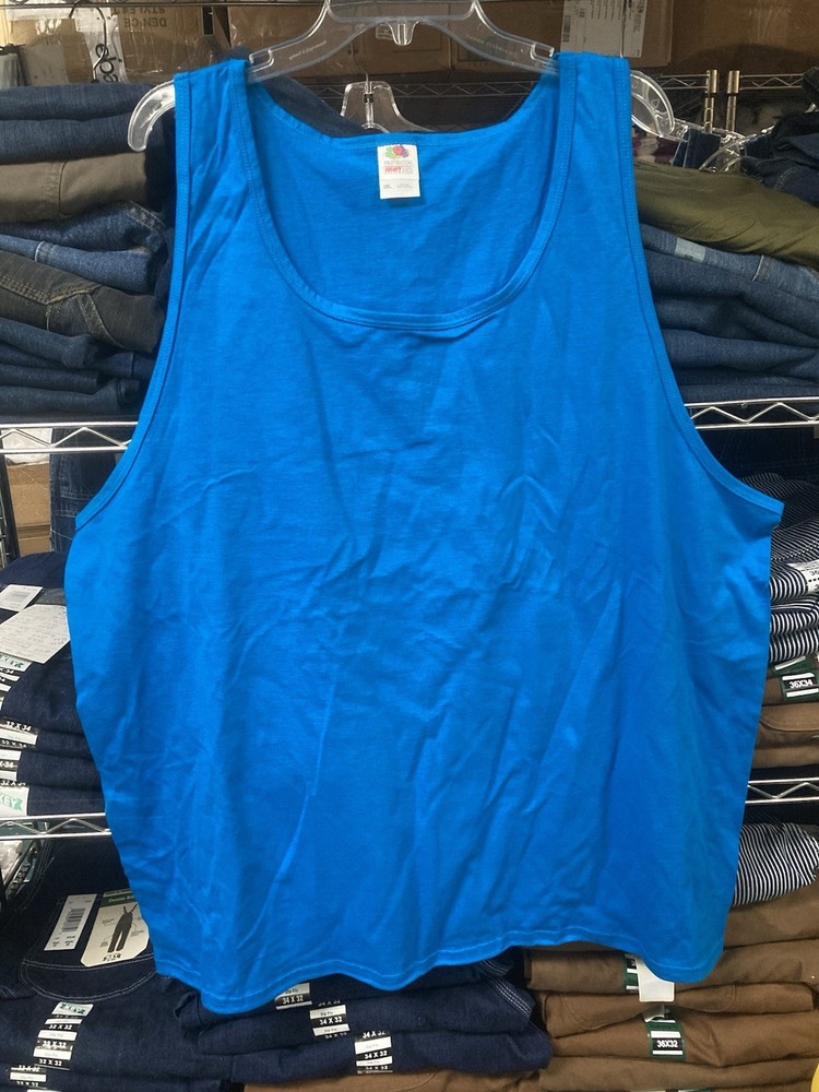 Fruit of the Loom HD Heavy Cotton Men’s Tank Top T-Shirt, 3XL, Royal Blue