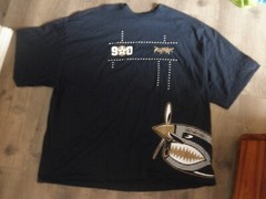 Mens RUFNEK Long Slv Navy Blue Graphic Tee Shirt, Aviation, Big & Tall, sz 6X