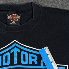 VTG 1991 Harley Davidson Shirt Mens Medium Blue Flames Gator Seminole FL Biker *