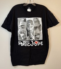 Poetic Justice 2pac Tupac Shakur T-Shirt Men Medium Black Short Sleeve Tee New