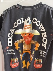Coca Cola Black Graphic Cowboy Tee Medium M Coke