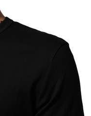 DOLCE & GABBANA T-shirt Black Cotton Velvet Logo Print Men IT46/US36/S 570usd