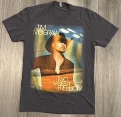 2013 Tim McGraw Two Lanes of Freedom Tour Shirt Small Gray Country Concert Tee