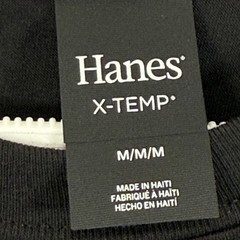 Hanes Mens Medium T Shirt Black X-Temp Crew Neck 2 Pack O4200 Performance Unisex