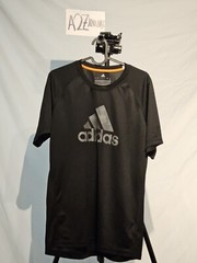 Adidas spell out Climate Large black logo Men sports shirt.