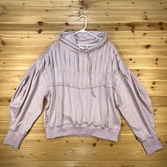 NEW Bucket List Hoodie Womens Medium Lavender Purple Pleated Hooded Sweatshirt