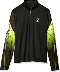 SPYDER Black Web Strong Dry W.E.B. 1/4 1/2 Zip-Neck Top Long Sleeve Men’s Small