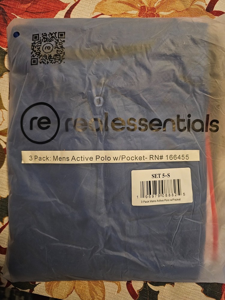 Real Essentials 3 Pack: Small Men’s Short Sleeve Dry-Fit Polo Shirt Set 5