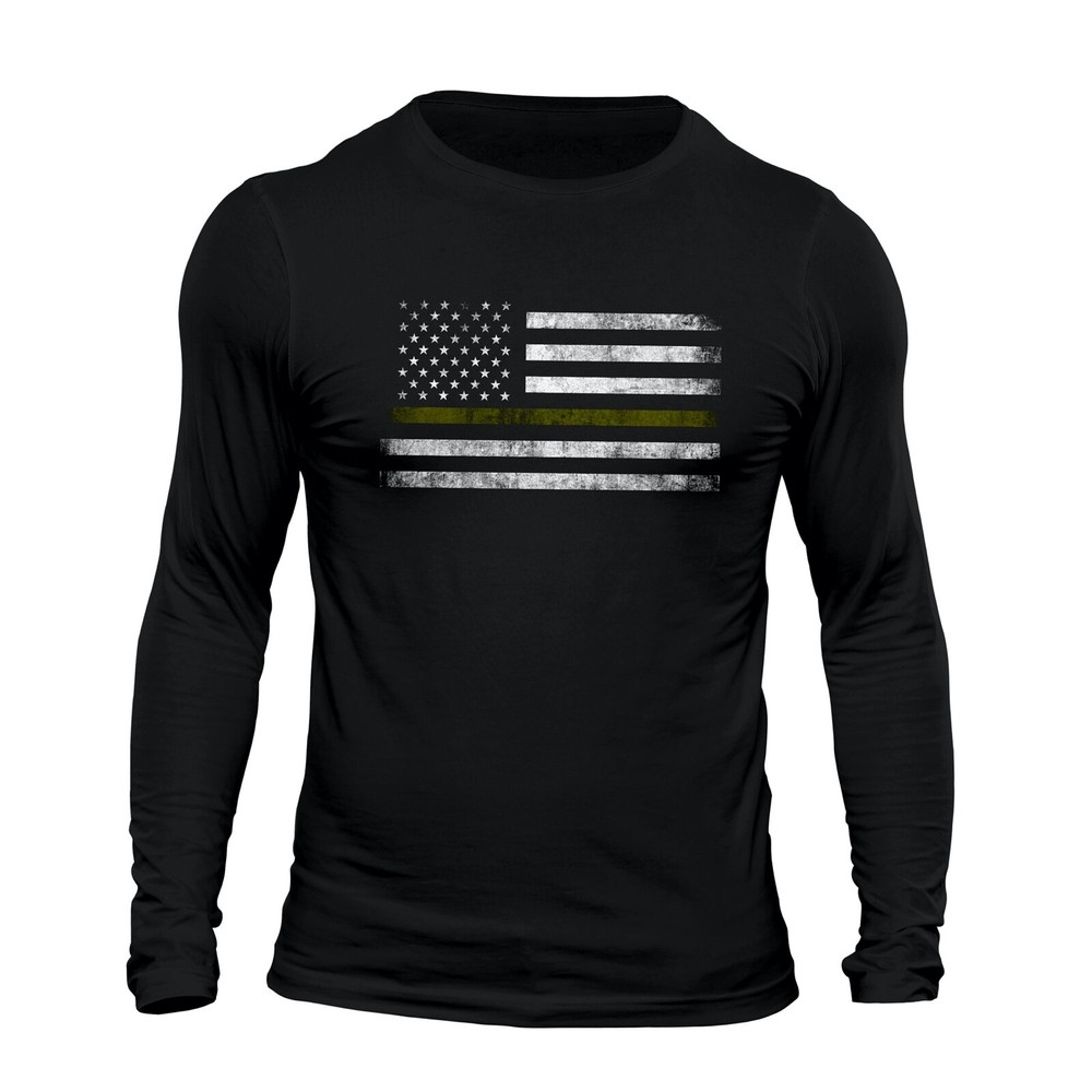 Thin Green Line Flag USA Army Men’s Long Sleeve T-Shirt