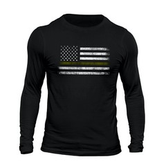 Thin Green Line Flag USA Army Men’s Long Sleeve T-Shirt