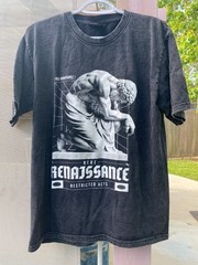 Acid Washed – ‘Roman Statue’ Unisex T-Shirt – 100% Cotton – Size Large
