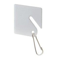 20 Pack EP 4269 White Plastic Write-On Key Tags, Metal Hook, 1.5, ID, Labels