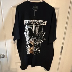 Dragon Ball Super Goku Ultra Instinct Black Graphic Print Crew Neck Tee Men 2X