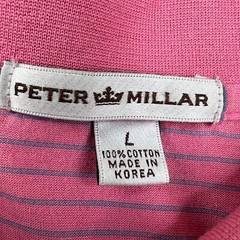 Peter Millar Polo Men’s Large Shirt Summer Comfort Pink Short Sleeve Striped