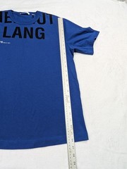 HELMUT LANG Cut Off Logo Shirt Mens Medium Blue Tee T-Shirt