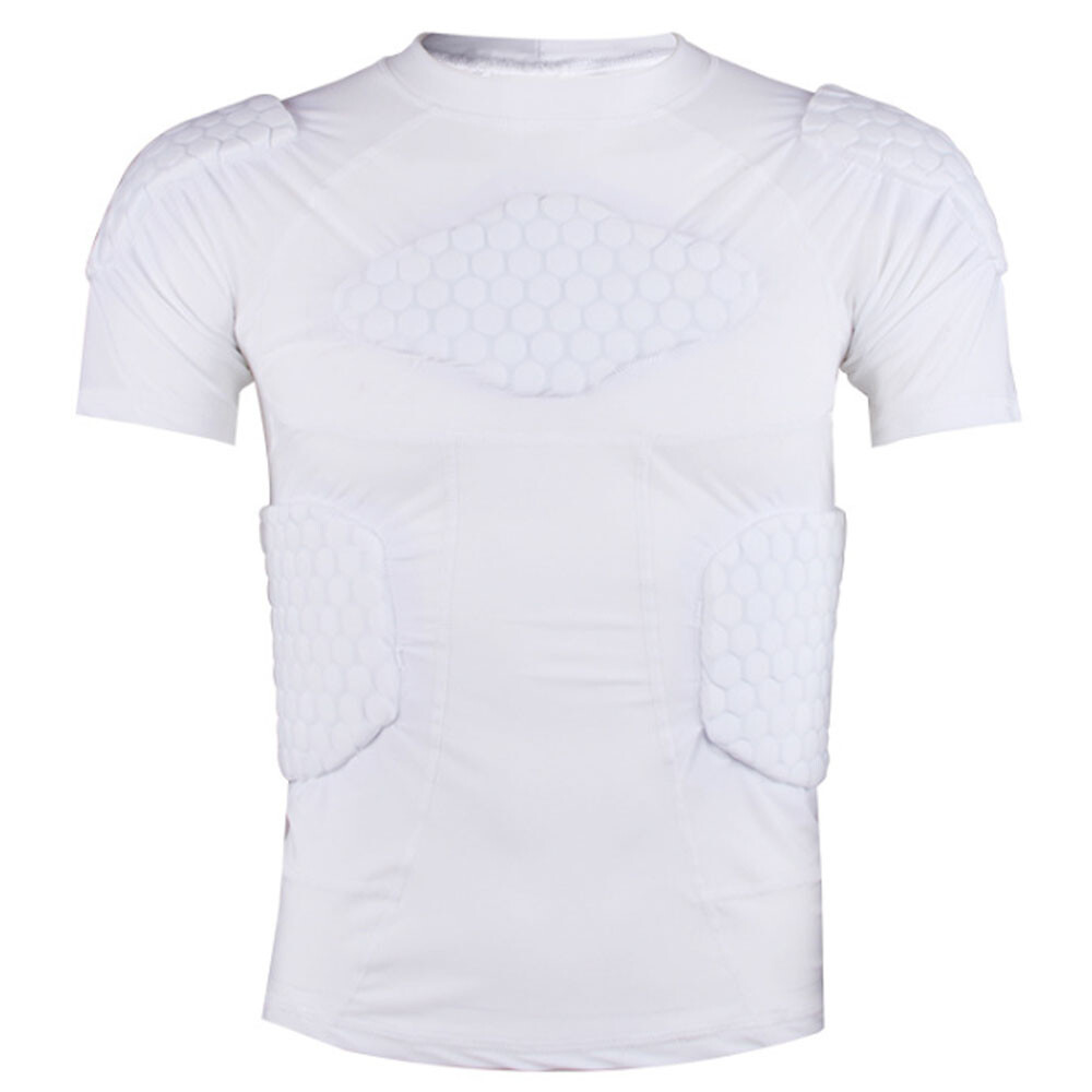 Men’s Padded Compression Shirts,W/ Pads Training Vest Protector T-Shirt
