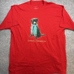 Dog Wearing Scarf Daniel Cremieux T-Shirt Red Men’s XL Fashion Artist