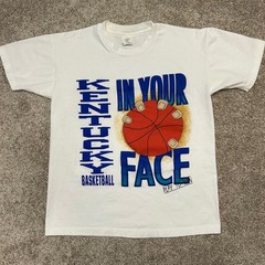 Vintage Kentucky Wildcats UK Basketball IN YOUR FACE Tshirt Men Large USA Made