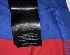 Karl Kani Vintage T-Shirt M Unisex Vertical Stripes Blue Red Yellow Embroidered