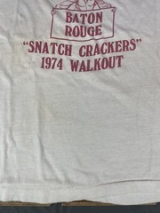 REAL VTG RARE 1974 PHI KAPPA SIGMA BATON ROUGE SNATCH CRACKERS – S WHITE T-Shirt