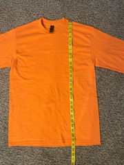 Set 3 pieces. Gildan Heavy Cotton Long Sleeve T-Shirt Safety Orange Unisex