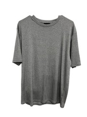 Claiborne Mens Gray Ribbed Short Sleeve Tee Size Large Casual Lightweight Knit