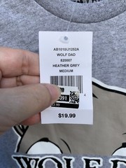 GREAT WOLF LODGE Heather Grey Wolf Dad SS Tee Shirt M