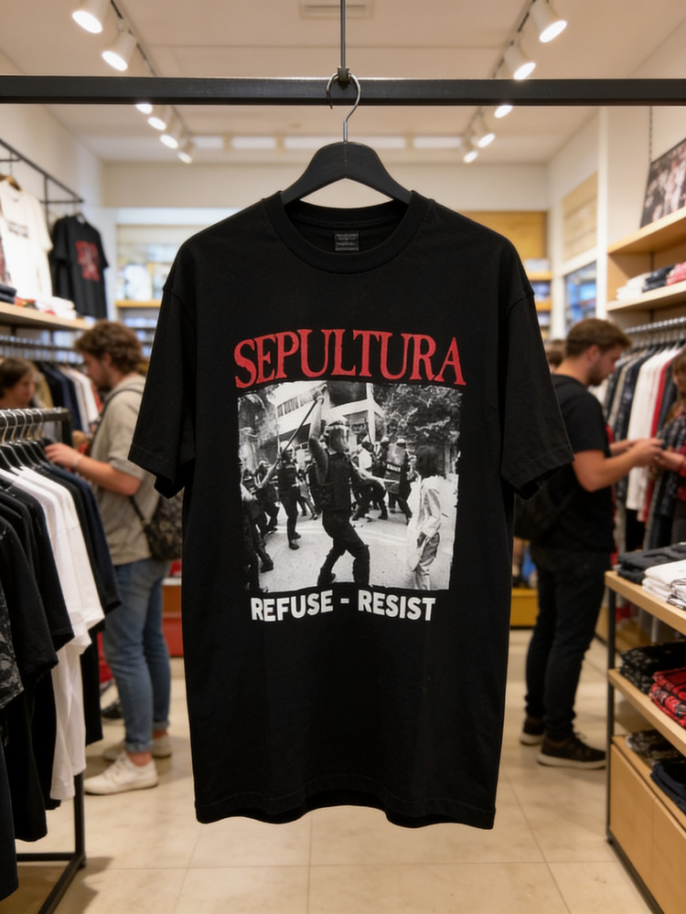 Sepultura Refuse – Resist 90s Black Short Sleeve T shirt Unisex tee