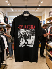 Sepultura Refuse – Resist 90s Black Short Sleeve T shirt Unisex tee