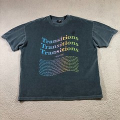 new balance corduroy T shirt mens L teal blue transitions its ok