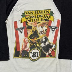 Vintage Van Halen 1981 World Tour Raglan T-Shirt Single Stitch USA Small