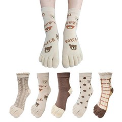 Womens Girls Toe Socks Five Fingers Cute Colorful Ankle Athletic Running Toe …