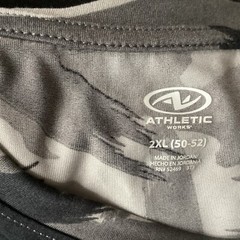 Athletic Works Jersey T-shirt Men Sz 2XL Gray / Black Short Sleeve Camo Print