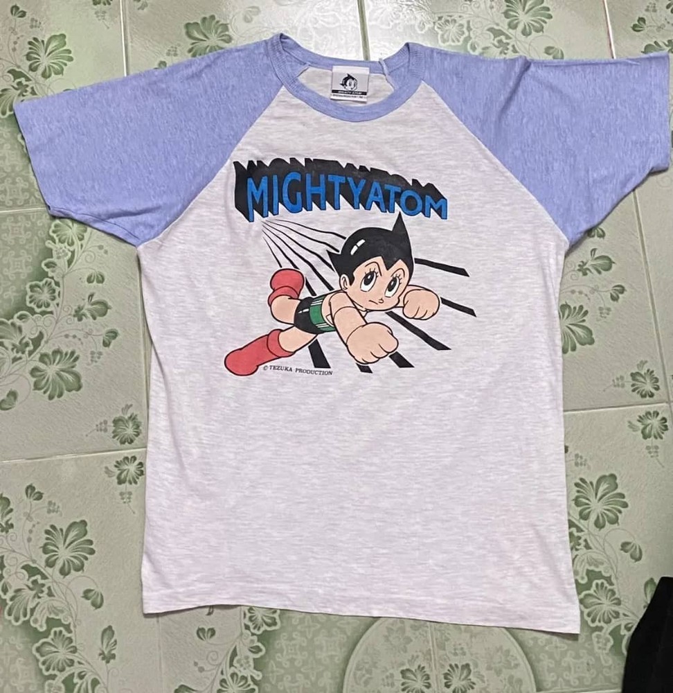 Vintage 90s Astro Boy Mighty Atom Shirt Bandai Tezuka Anime Raglan Baseball Tee