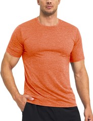 Mens Short Sleeve Athletic Shirt Gym Workout Runing Performance Dry Fit Casual T